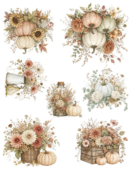 Pumpkin and Petals fall waterslide transfer sheet