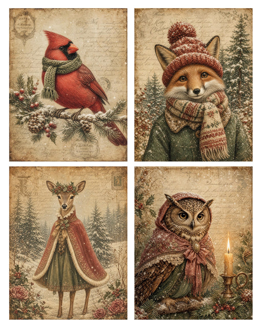 Rustic Woodland Christmas rice paper