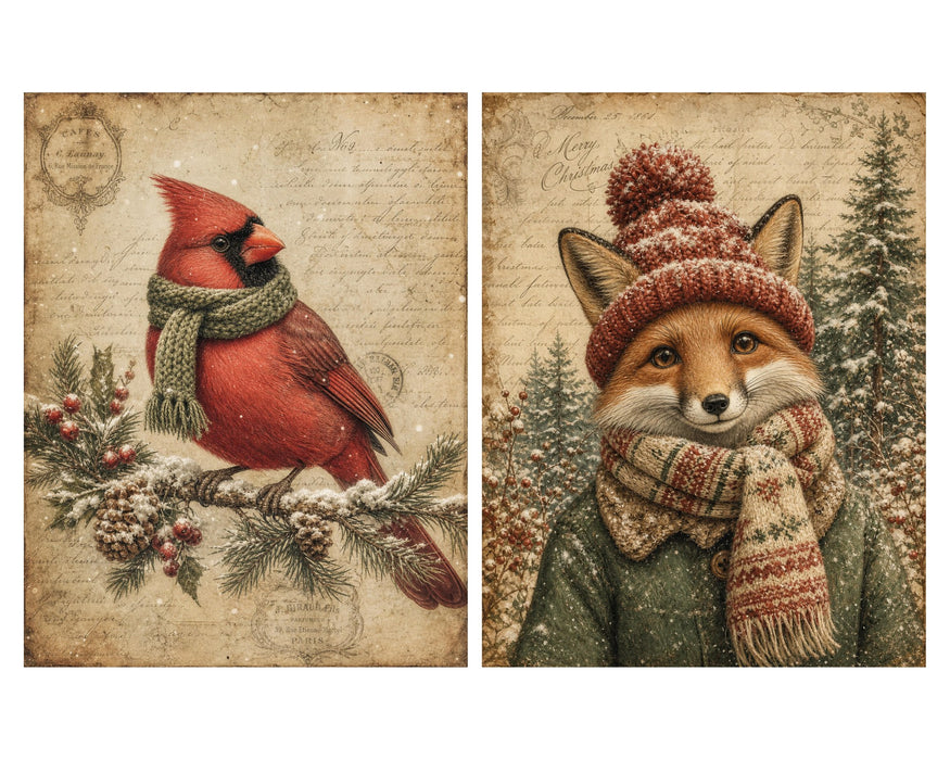 Rustic Woodland Christmas rice paper