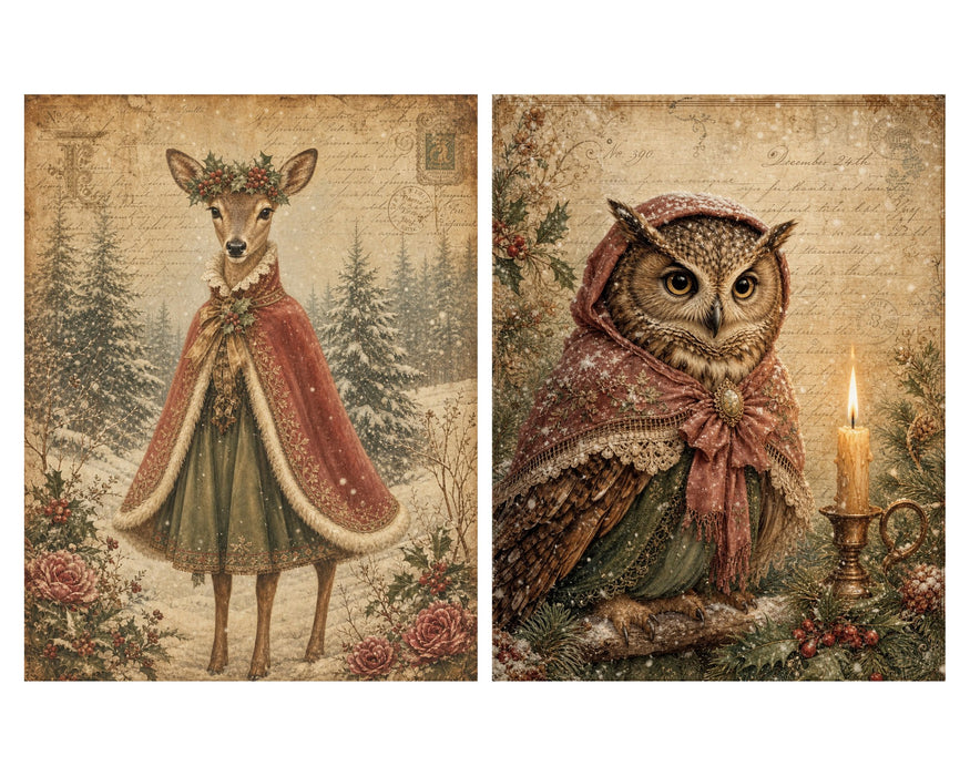 Rustic Woodland Christmas rice paper
