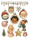 1950s Christmas Kitsch waterslide transfer set - sheet 1