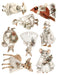 Winter White Woodland waterslide transfer sheet - Lamb Fawn and Mouse