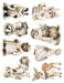 Winter White Woodland waterslide transfer sheet - Badgers Otter and Bear