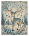 Whimsical Blue Folk Christmas rice paper