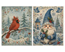 Whimsical Blue Folk Christmas rice paper