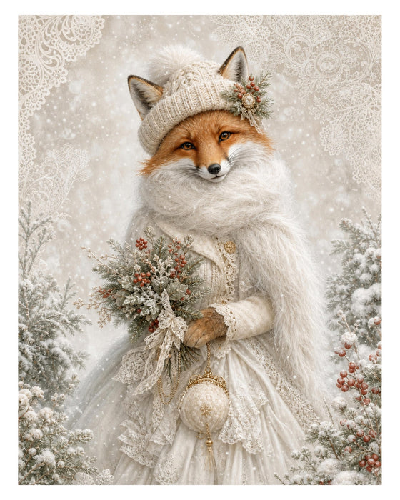 Winter White Woodland rice paper
