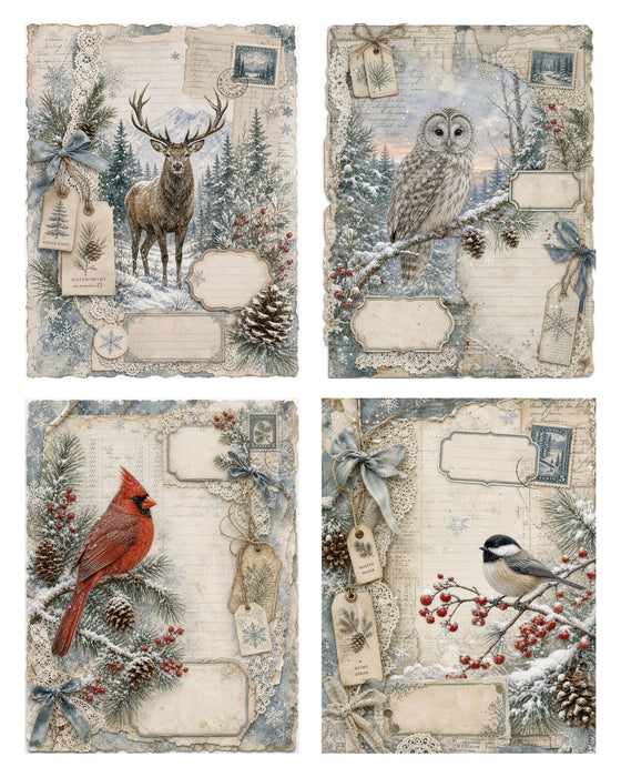 Winter Woodland Journal rice paper