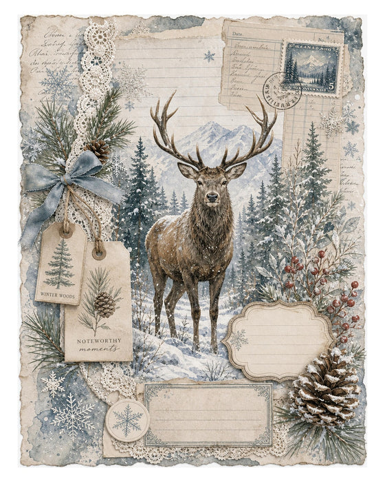 Winter Woodland Journal rice paper