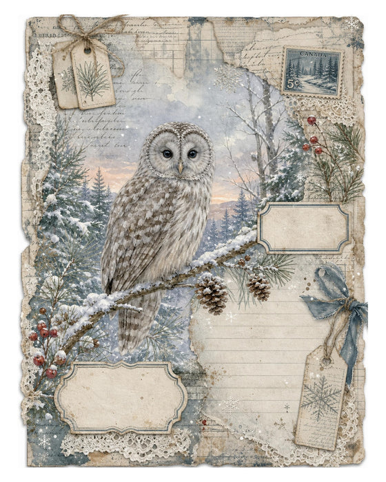 Winter Woodland Journal rice paper