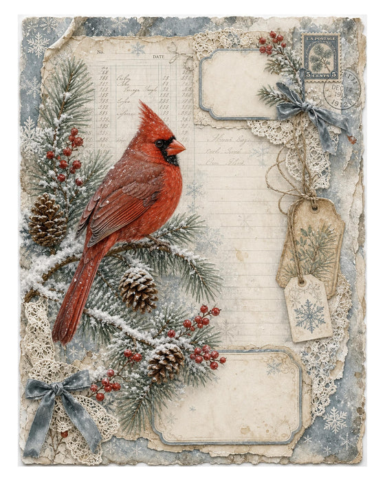 Winter Woodland Journal rice paper