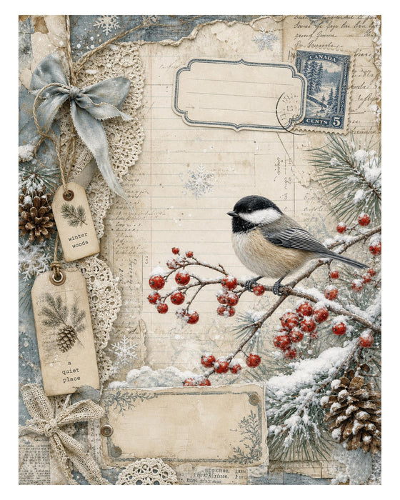 Winter Woodland Journal rice paper