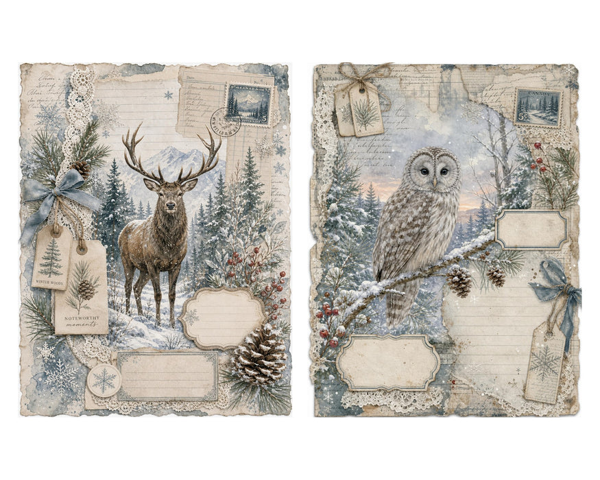 Winter Woodland Journal rice paper