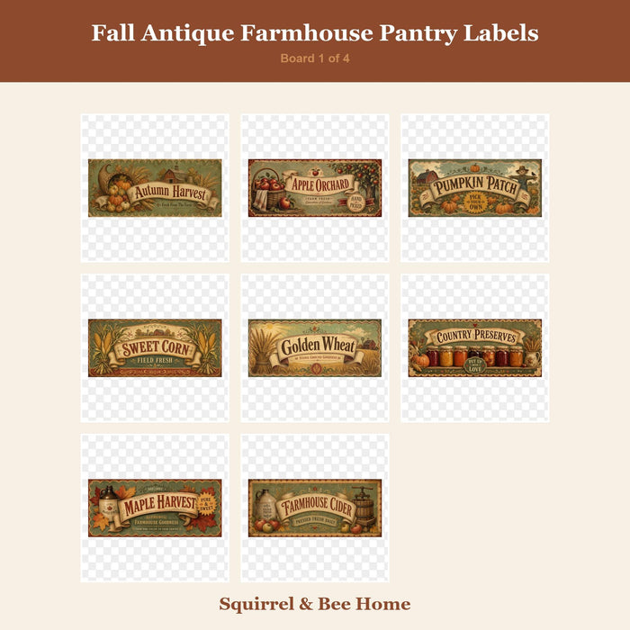 Fall Antique Farmhouse Pantry Labels