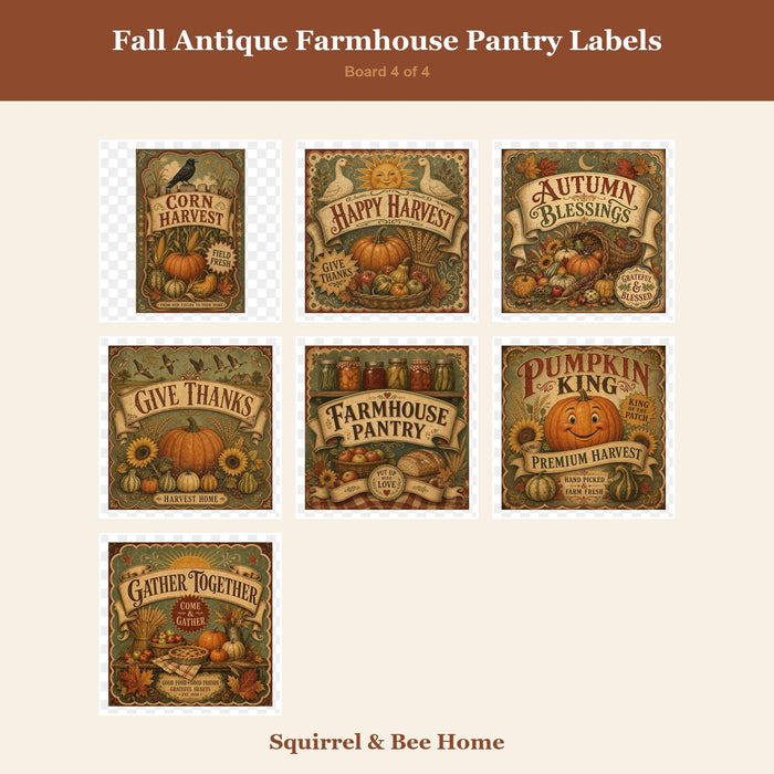 Fall Antique Farmhouse Pantry Labels
