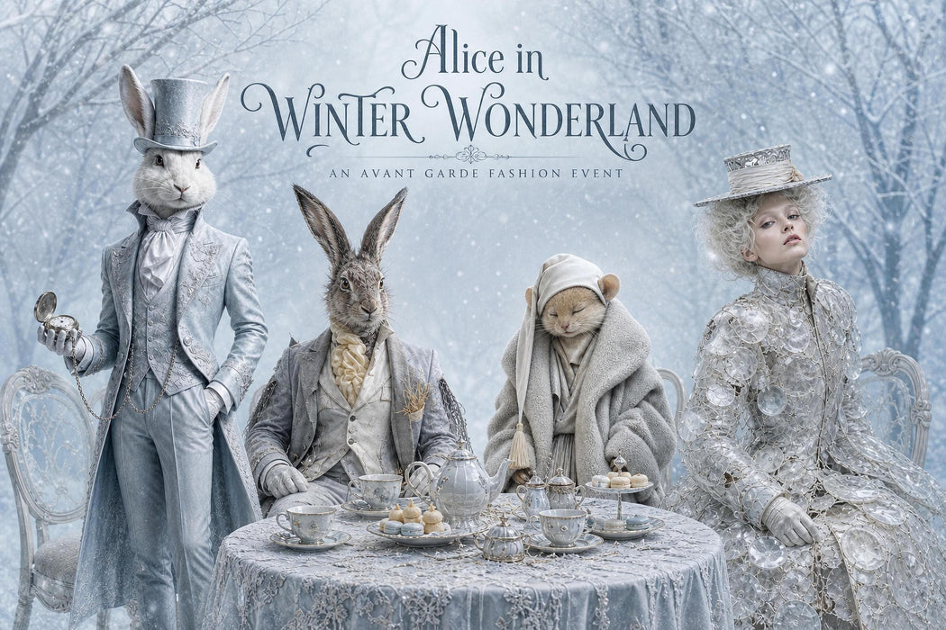 Alice in Wonderland Clipart, Winter Couture Die Cuts, Junk Journal Ephemera, Fashion PNG Bundle