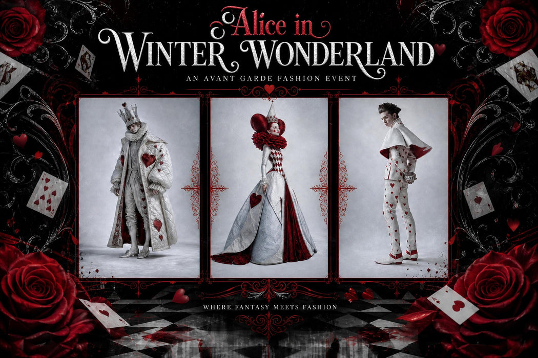Alice in Wonderland Clipart, Winter Couture Die Cuts, Junk Journal Ephemera, Fashion PNG Bundle