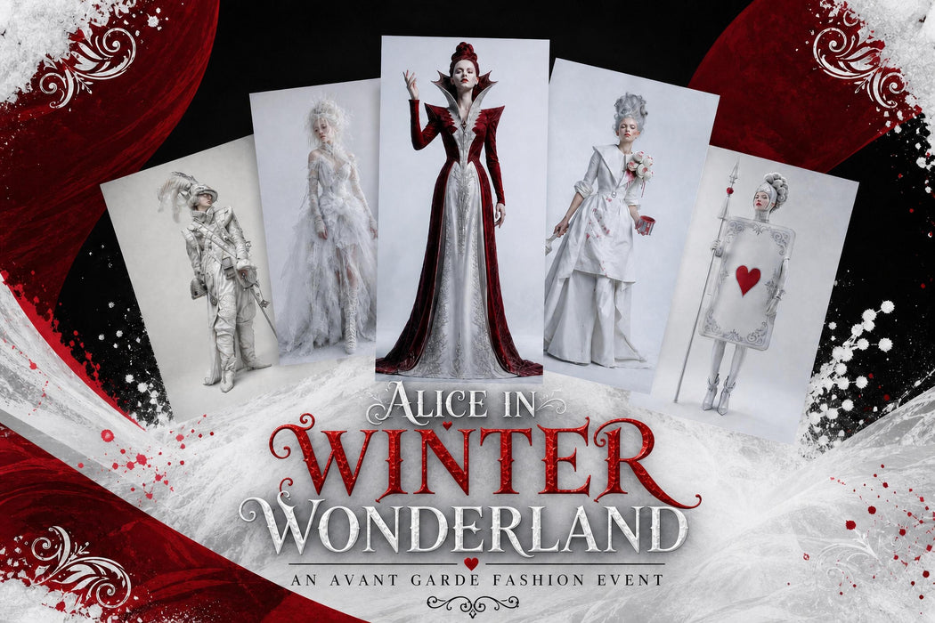 Alice in Wonderland Clipart, Winter Couture Die Cuts, Junk Journal Ephemera, Fashion PNG Bundle