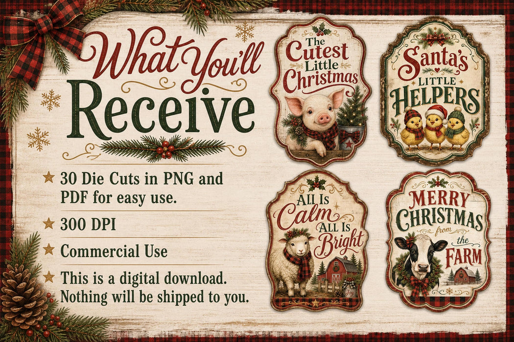 Fleece Navidad PNG Clipart Bundle, Funny Christmas Signs, Farm Animal Puns, Punny Labels