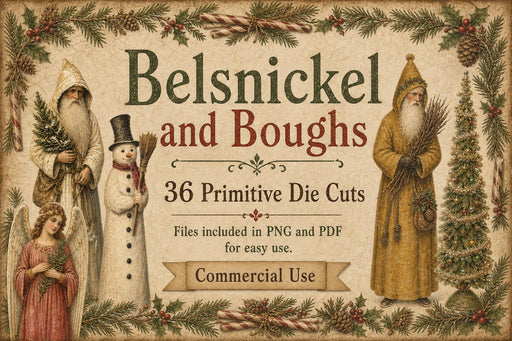Primitive Belsnickel Christmas die cuts