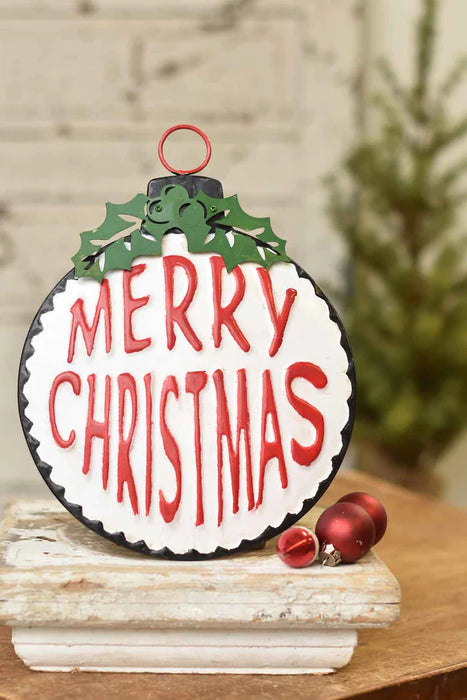 Merry Christmas Metal Sign | 13" Christmas Holiday Home Decor