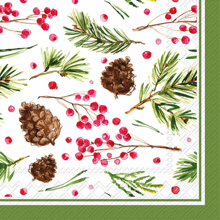 Rosanne Beck - Pinecone Pattern Christmas Paper Lunch Napkin
