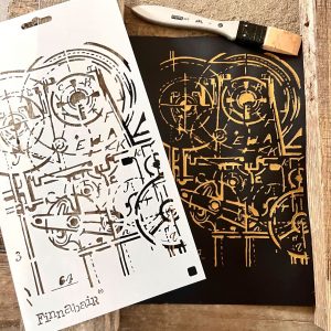 Machinery Stencil | Redesign with Prima |  Finnabair | 6 x 9 inches