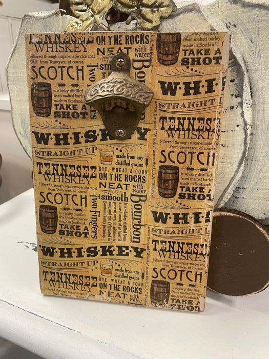 Whiskey and Coke Wall Hanging Bottle Opener