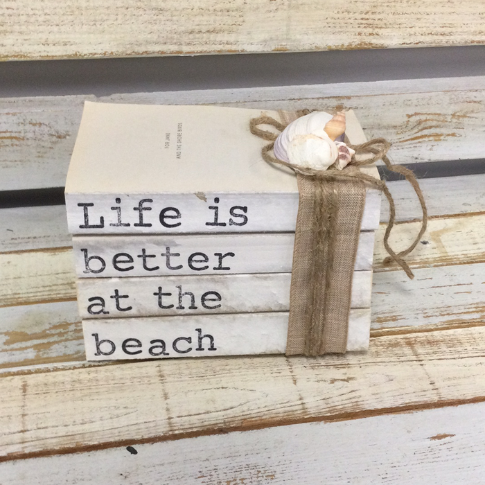 Life is Better at the Beach Book Stack