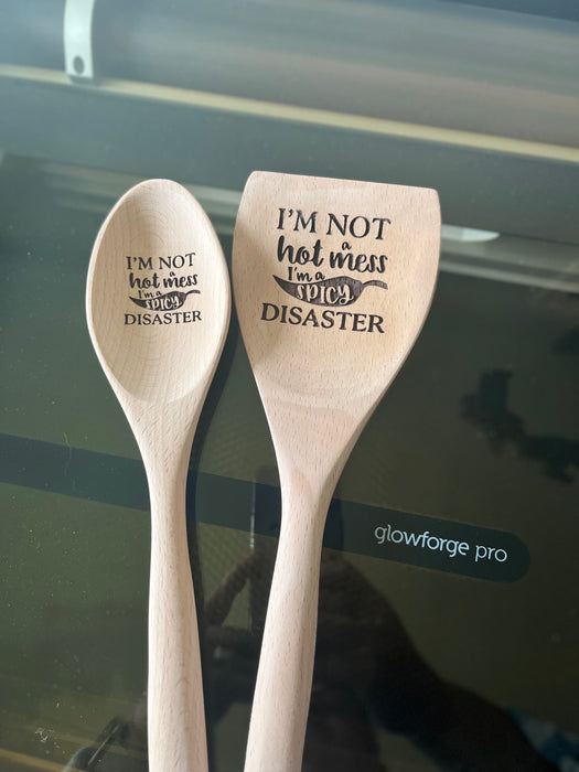 Spicy Disaster Engraved Wooden Spoon / Spatula