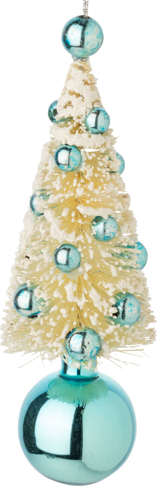 vintage inspired blue bauble bottle brush christmas tree